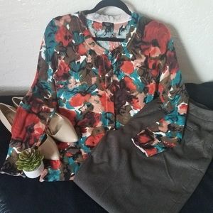 TALBOTS floral sweater size Mp